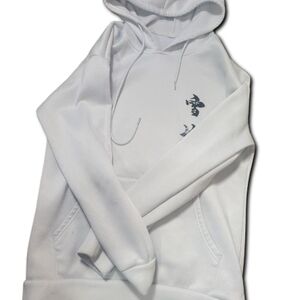 White Hoodie with Black Graphic